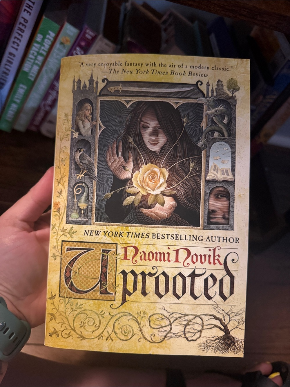 Uprooted by Naomi Novik - Illustrated Paperback (Cream, Gold, Black)